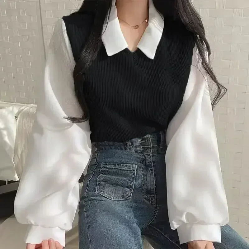 Korean Y2K Polo Blouse