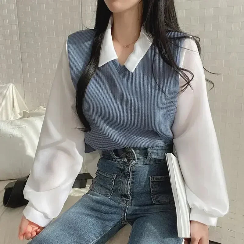 Korean Y2K Polo Blouse