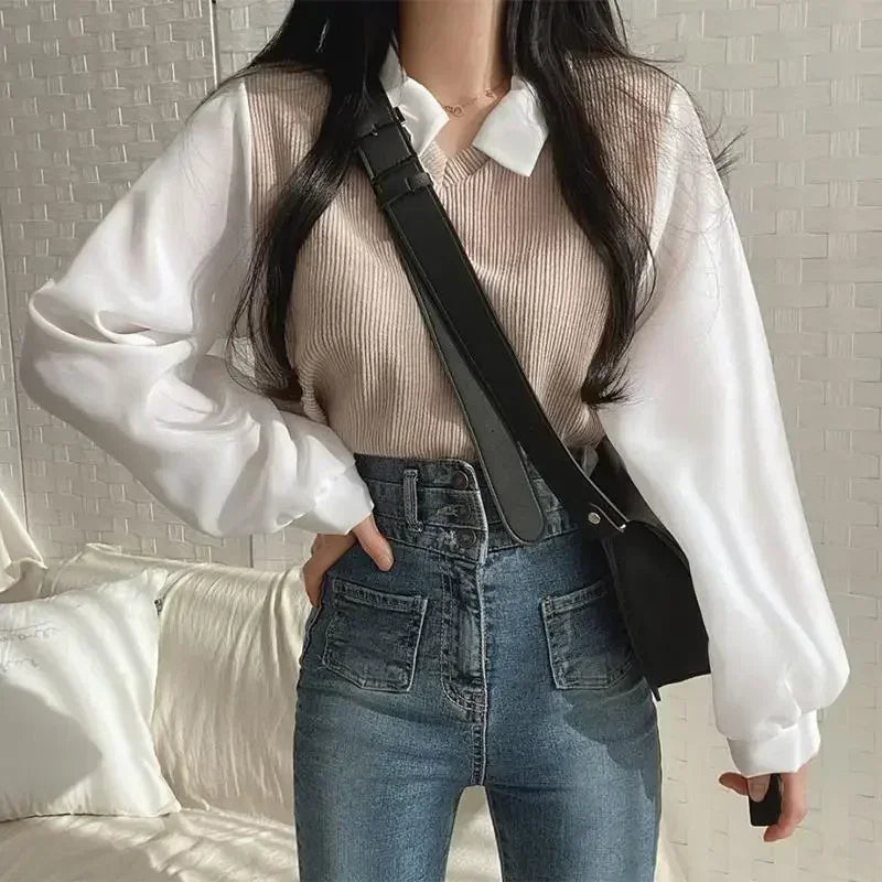 Korean Y2K Polo Blouse