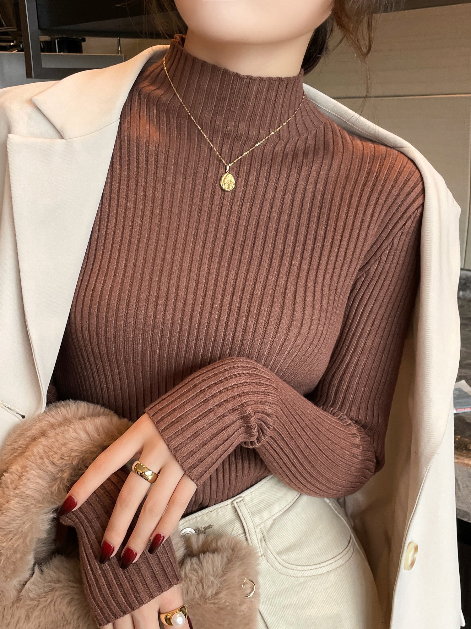 Turtleneck Knit Sweater